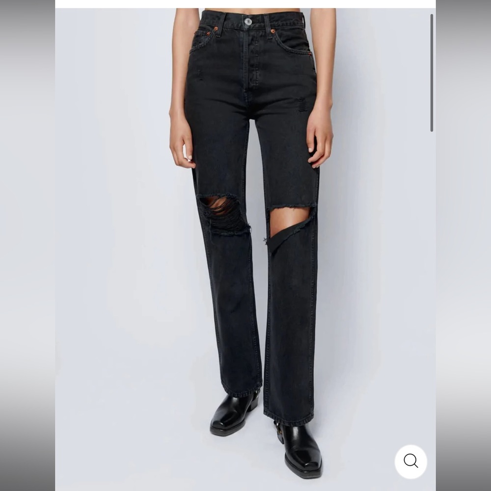 Redone High Rise Loose washed black 26